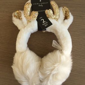 NWT Laura Ashley earmuffs and mittens set
